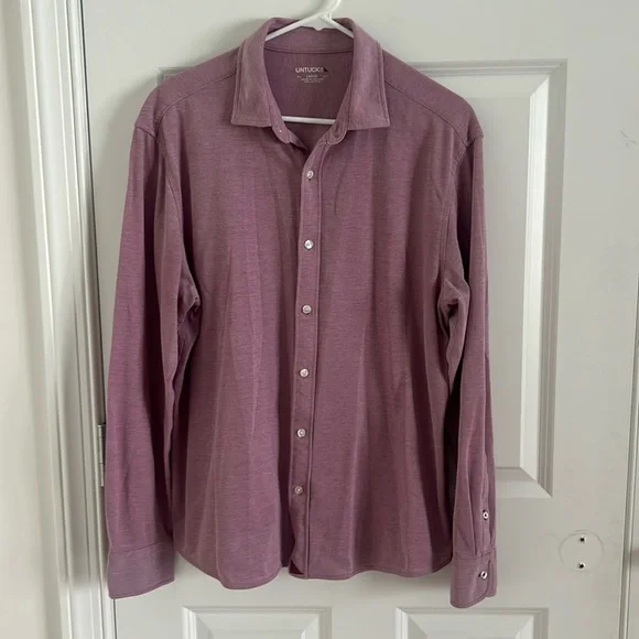 Untuckit Pique Polo Bd in Berry Size Large - Picture 1 of 9